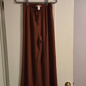 H&M Brown Wide Leg Palazzo Pants